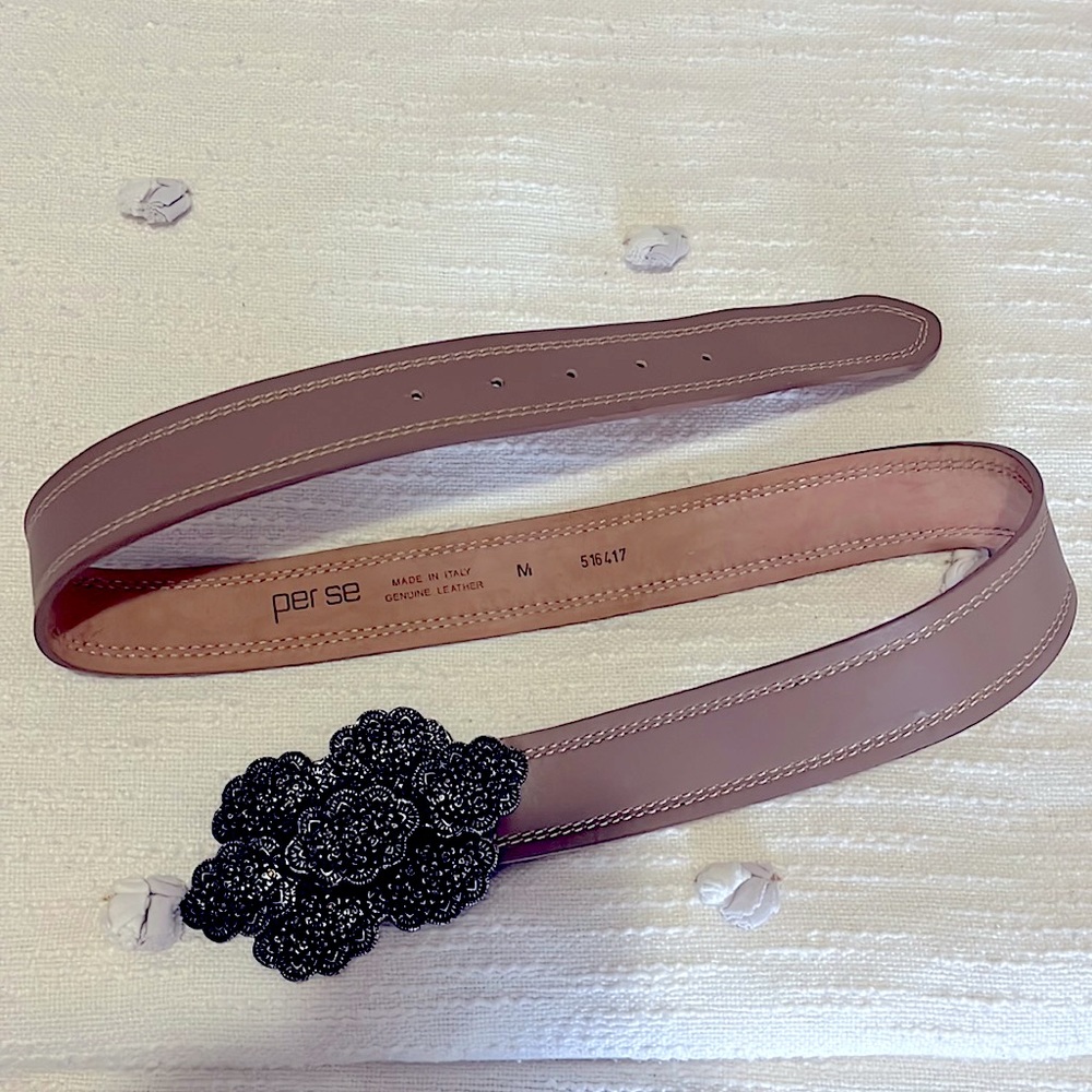 Per se Italian leather belt with buckle